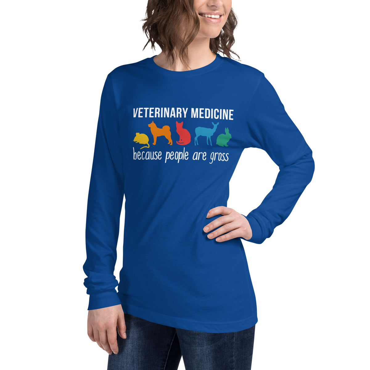 Veterinary Medicine because people are gross Unisex Long Sleeve Tee-Unisex Long Sleeve Shirt | Bella + Canvas 3501-I love Veterinary