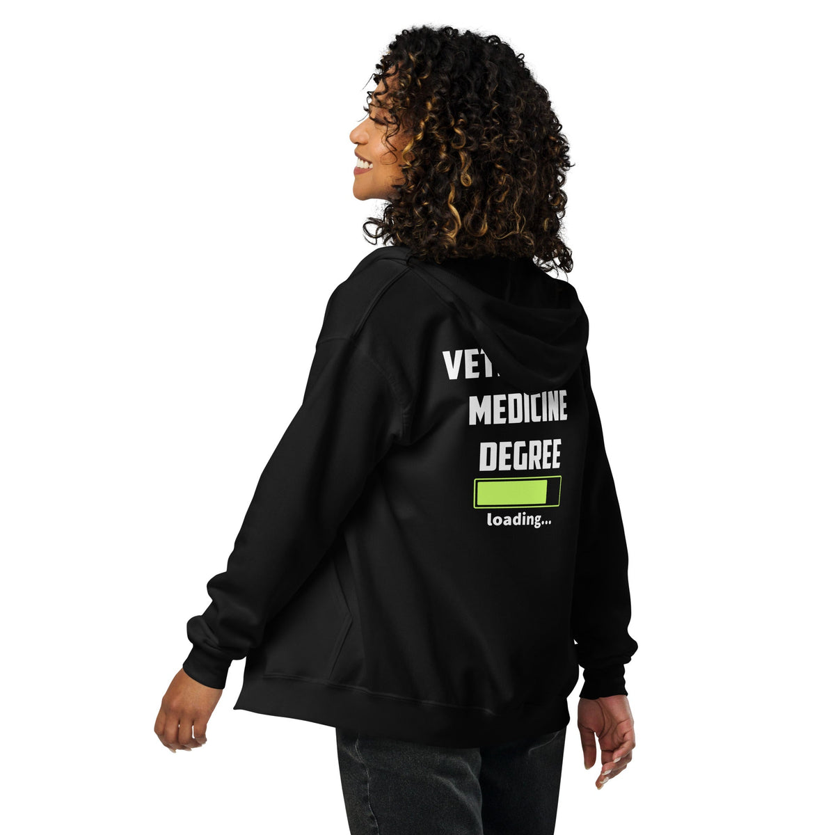 Veterinary medicine degree loading Unisex heavy blend zip hoodie-Unisex Zip Hoodie | Gildan 18600-I love Veterinary