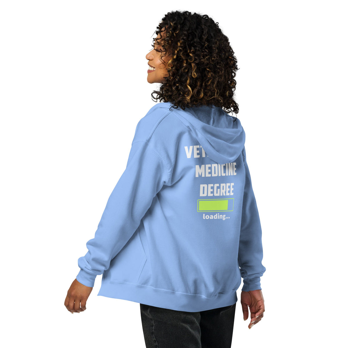Veterinary medicine degree loading Unisex heavy blend zip hoodie-Unisex Zip Hoodie | Gildan 18600-I love Veterinary