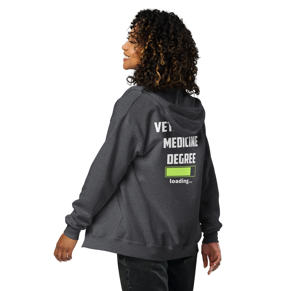 Veterinary medicine degree loading Unisex heavy blend zip hoodie-Unisex Zip Hoodie | Gildan 18600-I love Veterinary