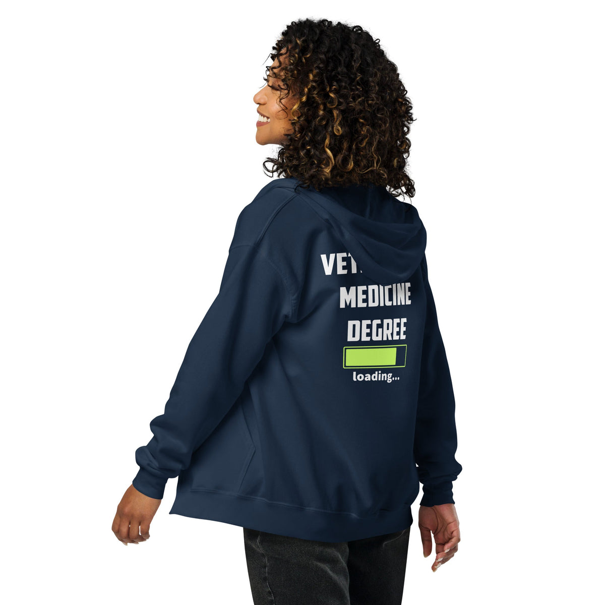 Veterinary medicine degree loading Unisex heavy blend zip hoodie-Unisex Zip Hoodie | Gildan 18600-I love Veterinary