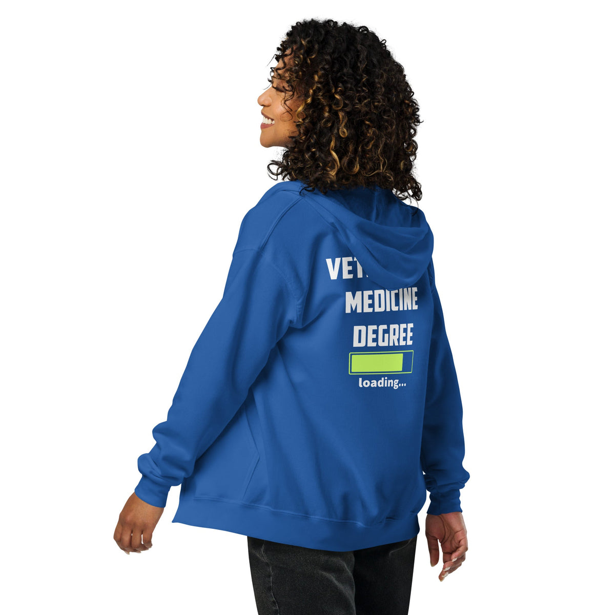 Veterinary medicine degree loading Unisex heavy blend zip hoodie-Unisex Zip Hoodie | Gildan 18600-I love Veterinary