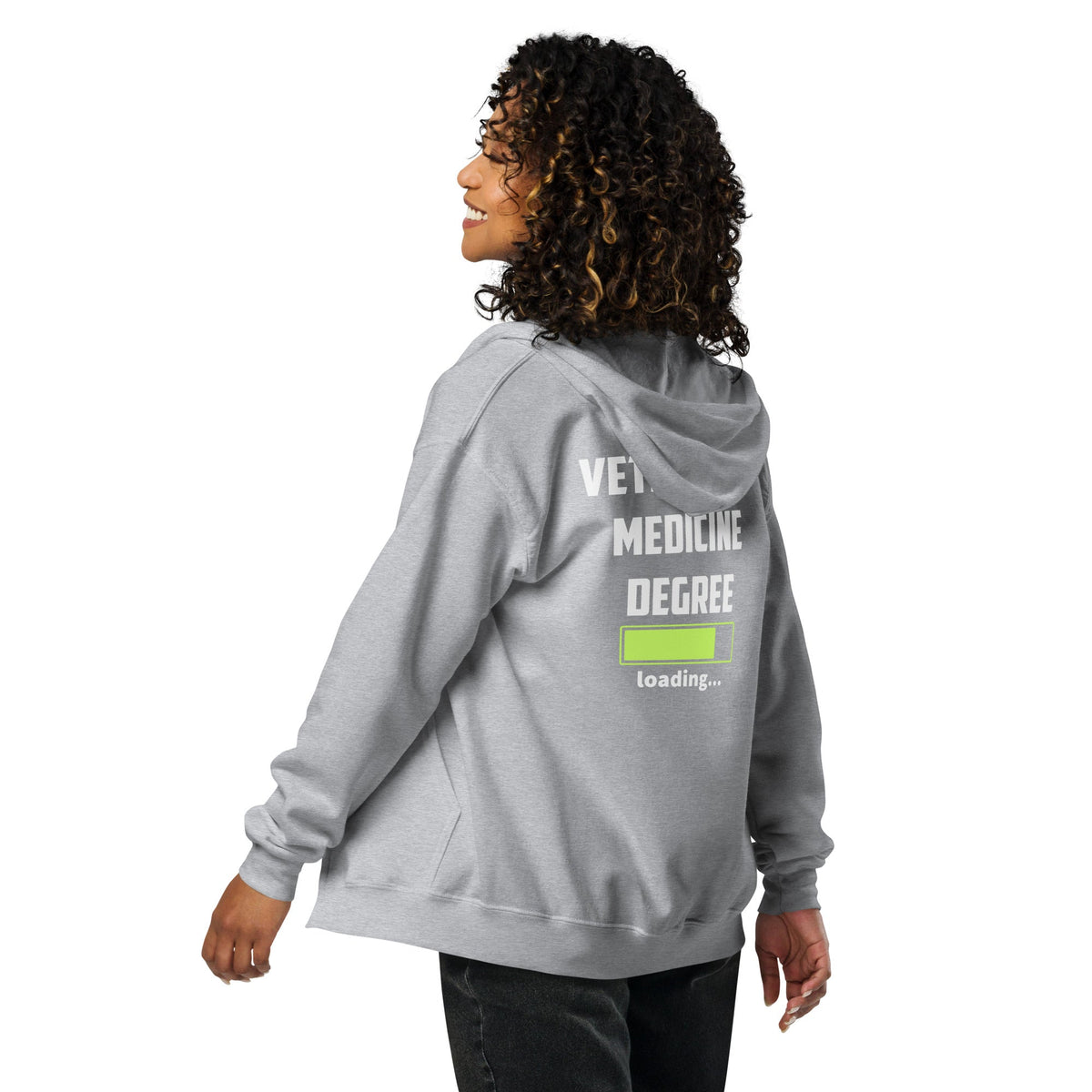 Veterinary medicine degree loading Unisex heavy blend zip hoodie-Unisex Zip Hoodie | Gildan 18600-I love Veterinary
