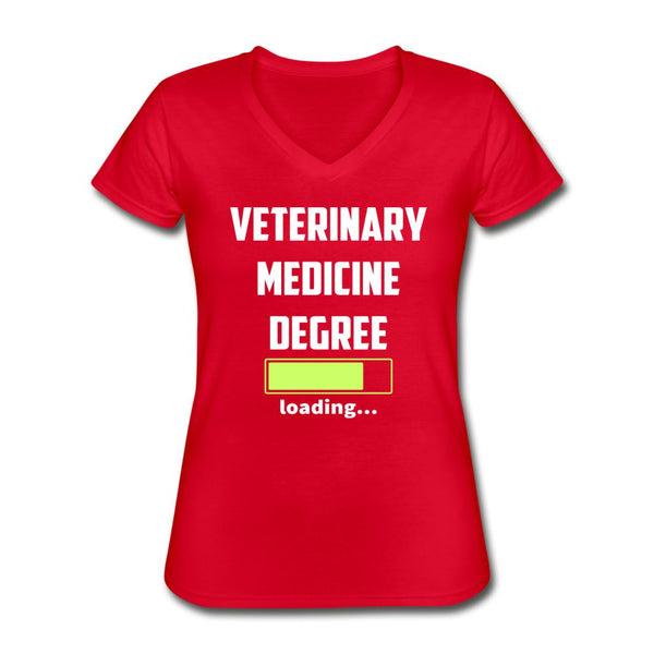 Veterinary medicine degree loading Women's V-Neck T-Shirt-Women's V-Neck T-Shirt | Fruit of the Loom L39VR-I love Veterinary