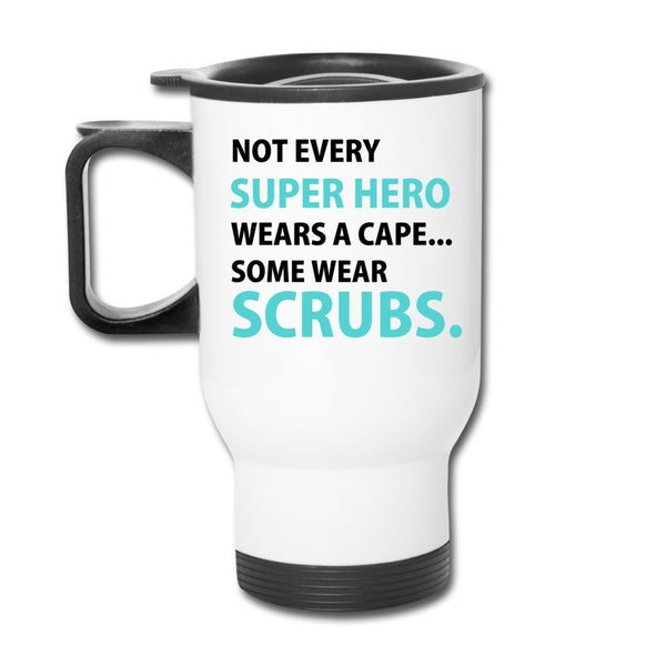 Veterinary Not every super hero wears a cape... Some wear scrubs. 14oz Travel Mug-Travel Mug | BestSub B4QC2-I love Veterinary