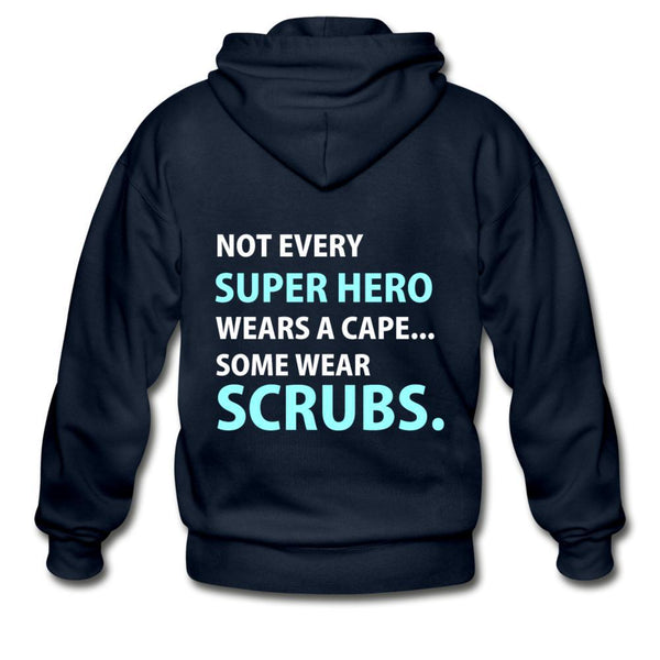 Veterinary - Not every super hero wears a cape... Some wear scrubs. Unisex Zip Hoodie-Heavy Blend Adult Zip Hoodie | Gildan G18600-I love Veterinary