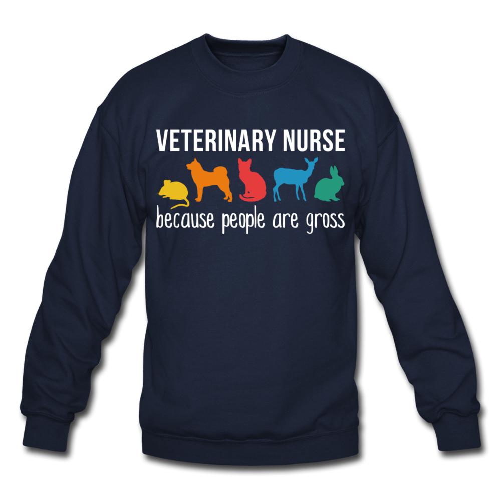 Veterinary nurse: because people are gross Crewneck Sweatshirt-Unisex Crewneck Sweatshirt | Gildan 18000-I love Veterinary
