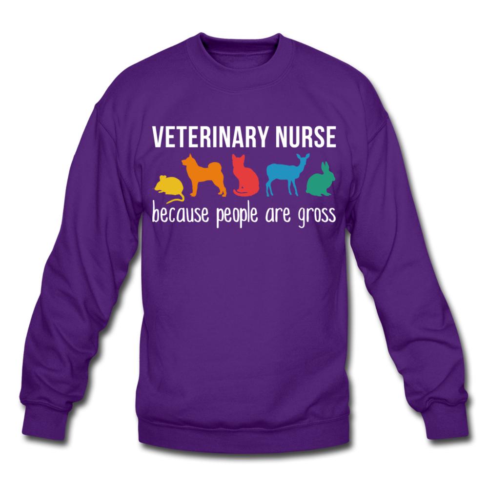 Veterinary nurse: because people are gross Crewneck Sweatshirt-Unisex Crewneck Sweatshirt | Gildan 18000-I love Veterinary