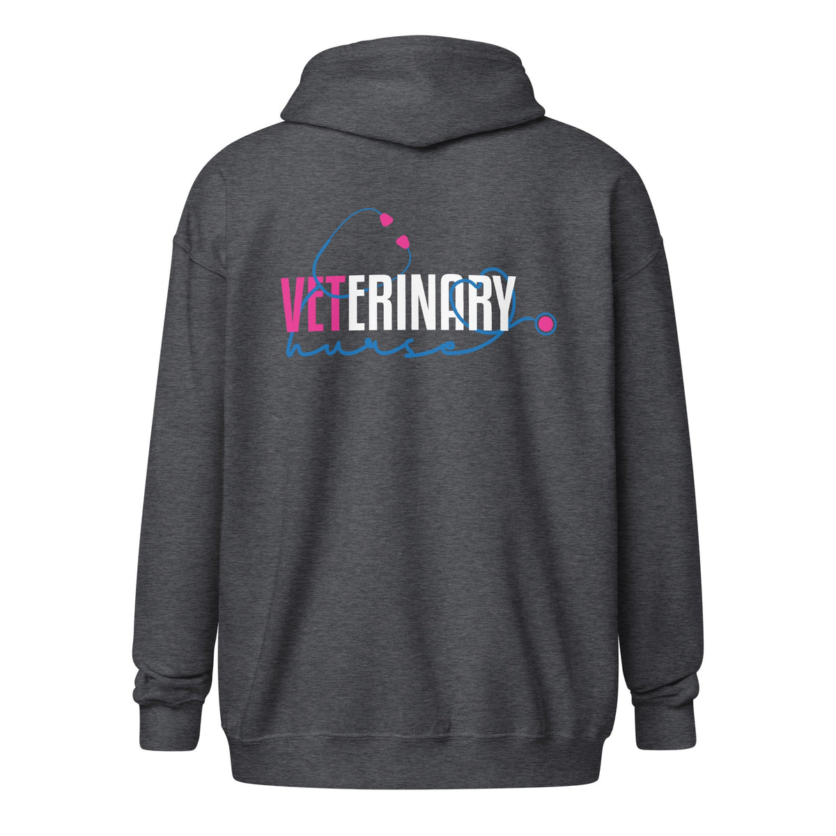 Veterinary NURSE, stethoscope Zip Hoodie-Unisex Zip Hoodie | Gildan 18600-I love Veterinary