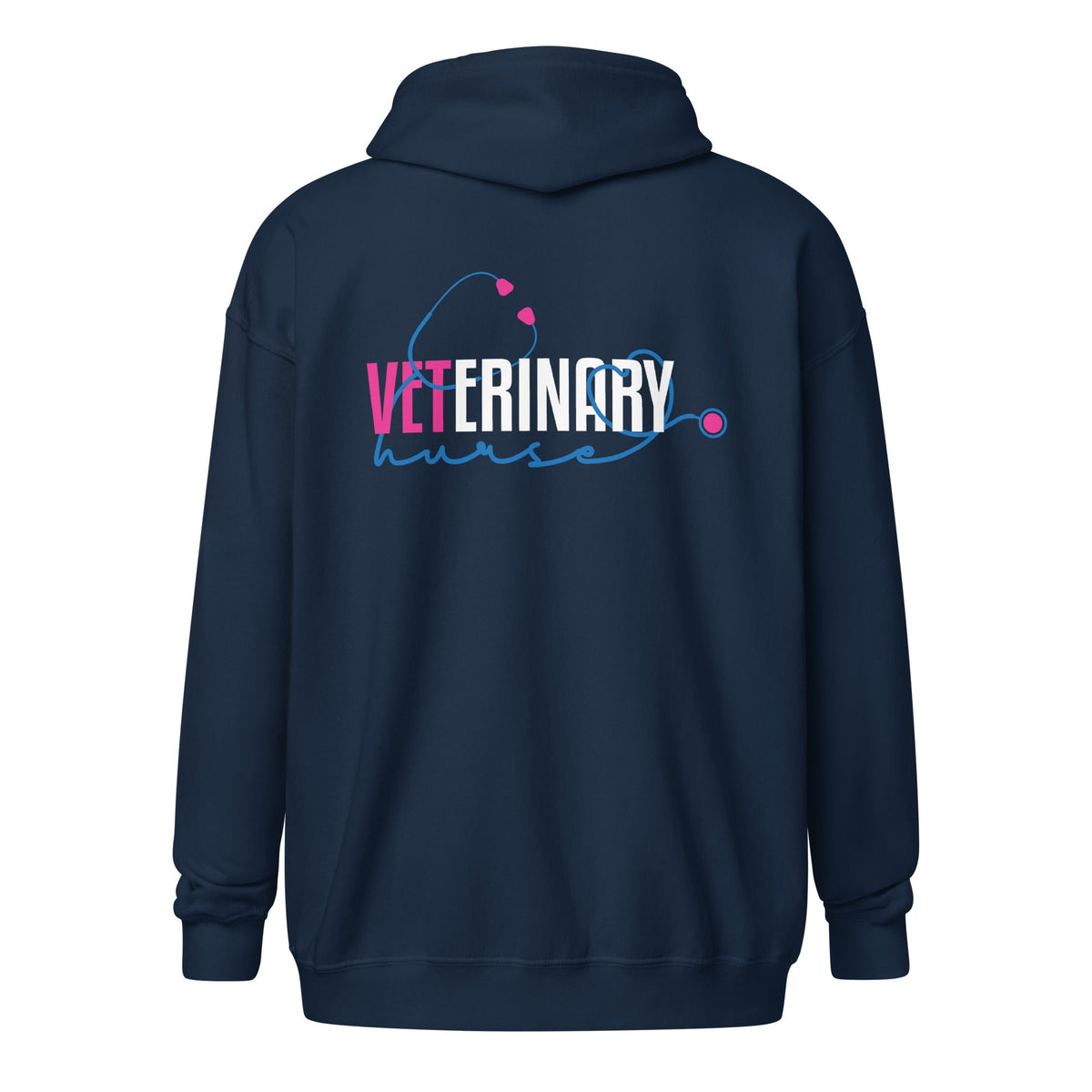 Veterinary NURSE, stethoscope Zip Hoodie-Unisex Zip Hoodie | Gildan 18600-I love Veterinary