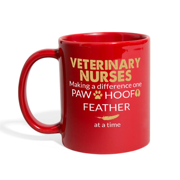 Veterinary Nurses Making a difference Paw, Hoof, Feather at a time Full Color Mug-Full Color Mug | BestSub B11Q-I love Veterinary
