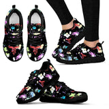 Veterinary Pattern Black Women's Sneakers-Sneakers-I love Veterinary