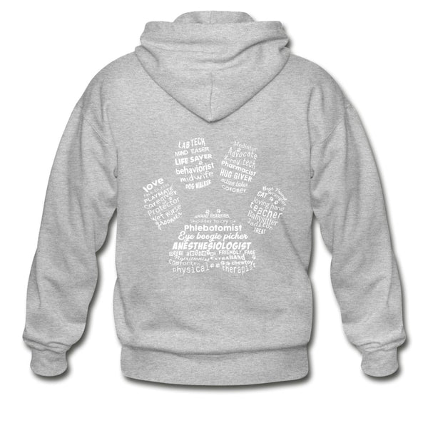 Veterinary Pawprint Unisex Zip Hoodie-Heavy Blend Adult Zip Hoodie | Gildan G18600-I love Veterinary