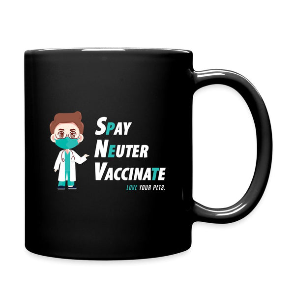 Veterinary - Spay, neuter, vaccinate! Man 11oz Black Mug-Full Color Mug | BestSub B11Q-I love Veterinary