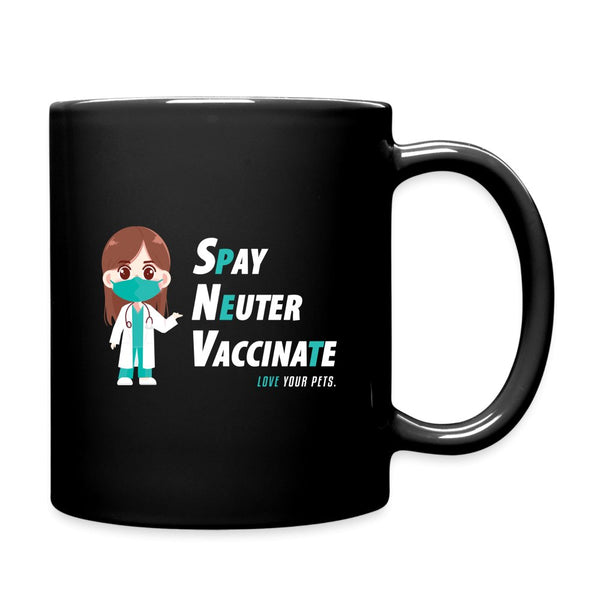 Veterinary - Spay, neuter, vaccinate! Woman 11oz Black Mug-Full Color Mug | BestSub B11Q-I love Veterinary