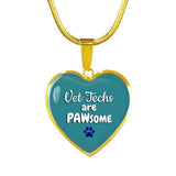Veterinary Technician Jewelry Gift Luxury Heart Necklace - Vet Techs are PAWsome-Necklace-I love Veterinary