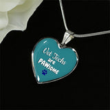 Veterinary Technician Jewelry Gift Luxury Heart Necklace - Vet Techs are PAWsome-Necklace-I love Veterinary