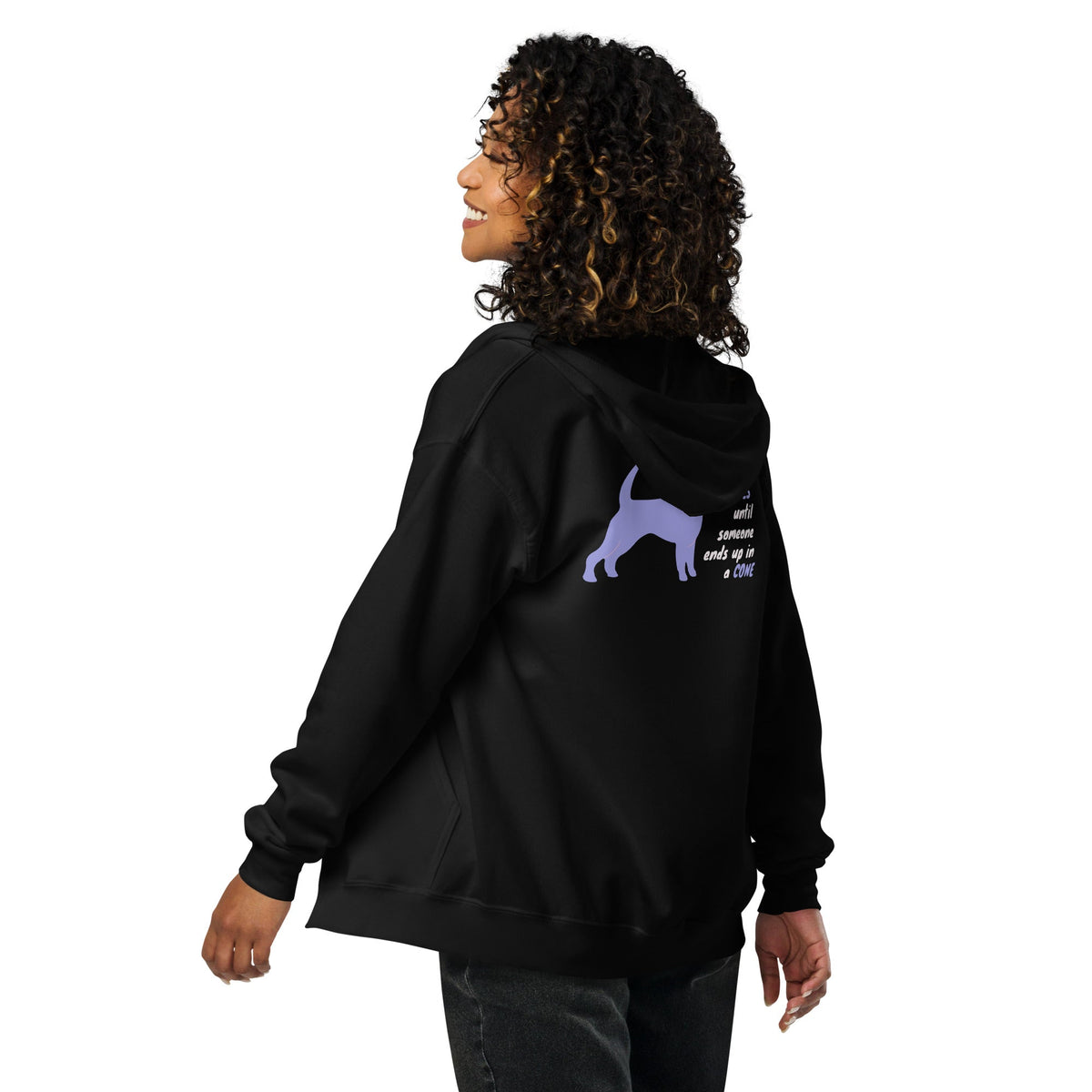 Veterinary - Until someone ends up in a cone Unisex heavy blend zip hoodie-Unisex Zip Hoodie | Gildan 18600-I love Veterinary