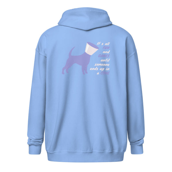 Veterinary - Until someone ends up in a cone Unisex heavy blend zip hoodie-Unisex Zip Hoodie | Gildan 18600-I love Veterinary