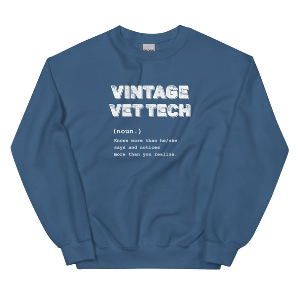 Vintage Vet Tech Crewneck Sweatshirt-Unisex Crewneck Sweatshirt | Gildan 18000-I love Veterinary