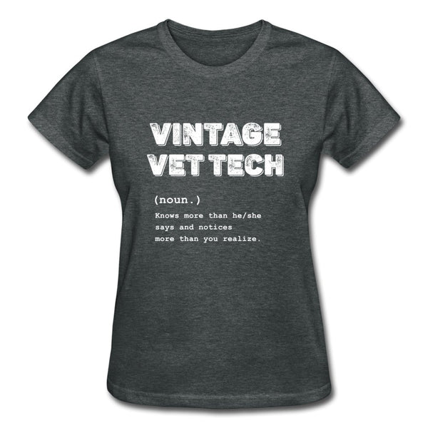 Vintage Vet Tech Gildan Ultra Cotton Ladies T-Shirt-Ultra Cotton Ladies T-Shirt | Gildan G200L-I love Veterinary