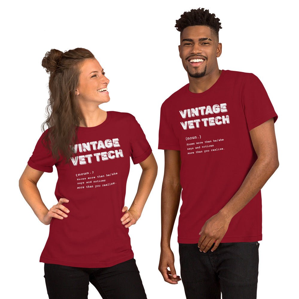 Vintage Vet Tech Unisex T-shirt Bella + Canvas 3001-Unisex Staple T-Shirt | Bella + Canvas 3001-I love Veterinary