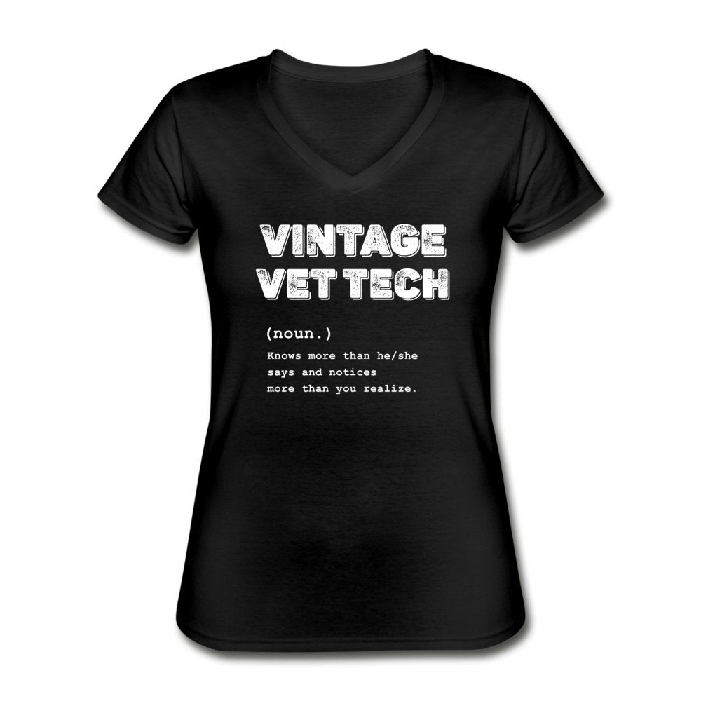 Vintage Vet Tech Women's V-Neck T-Shirt-Women's V-Neck T-Shirt | Fruit of the Loom L39VR-I love Veterinary