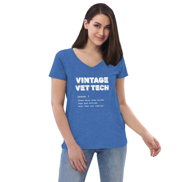 Vintage Vet Tech Women's V-Neck T-Shirt-Women's V-Neck T-Shirt | District DT8001-I love Veterinary