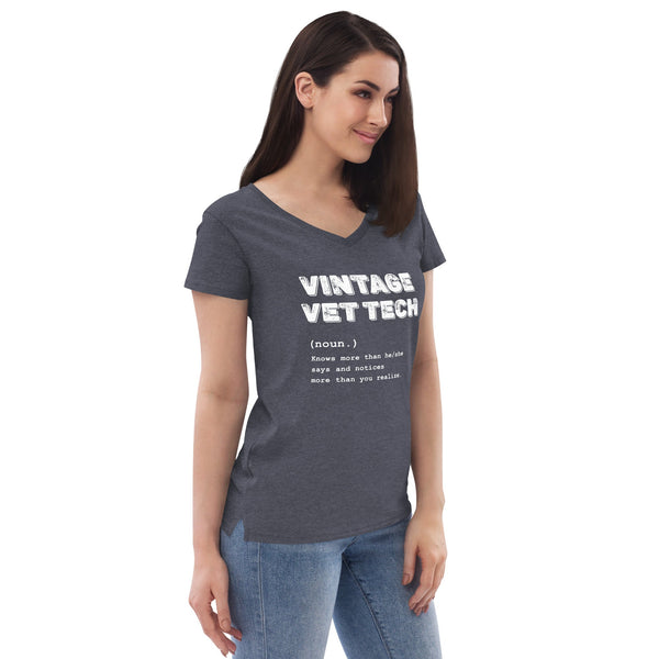 Vintage Vet Tech Women's V-Neck T-Shirt-Women's V-Neck T-Shirt | District DT8001-I love Veterinary