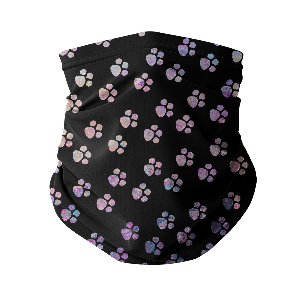 Watercolor Pawprints Sublimation Neck Gaiter-Sublimation Neck Gaiter-I love Veterinary