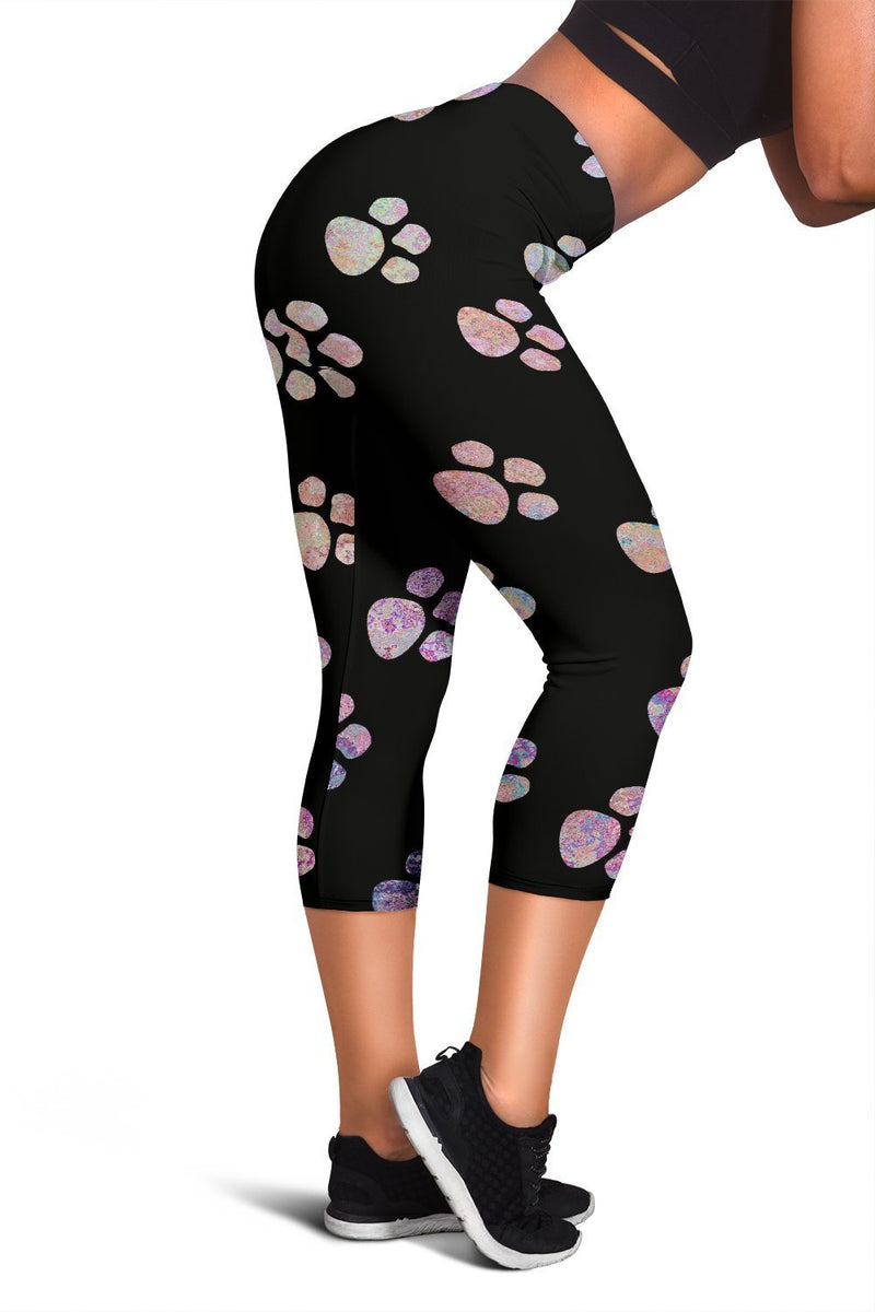 Watercolor Paws Capri Leggings-Leggings-I love Veterinary