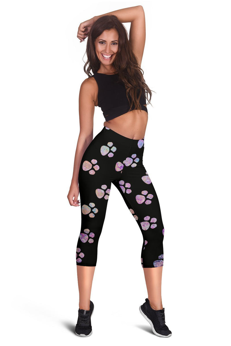 Watercolor Paws Capri Leggings-Leggings-I love Veterinary