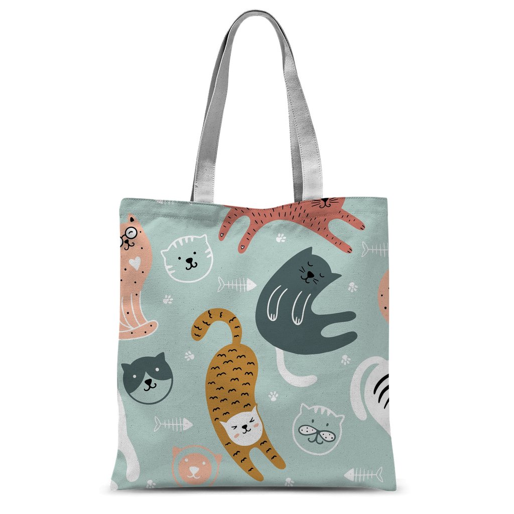 Wavy cats pattern Classic Sublimation Tote Bag-Classic Sublimation Tote Bag-I love Veterinary
