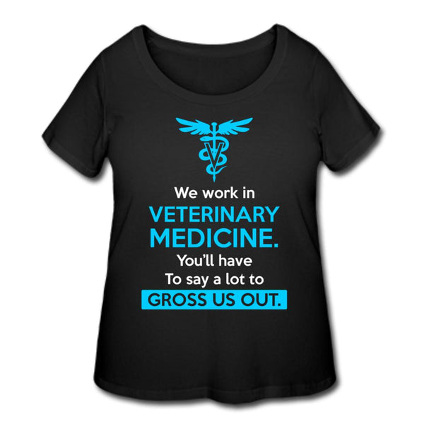 We work in veterinary medicine Women's Curvy T-shirt-Women’s Curvy T-Shirt | LAT 3804-I love Veterinary
