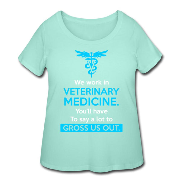 We work in veterinary medicine Women's Curvy T-shirt-Women’s Curvy T-Shirt | LAT 3804-I love Veterinary