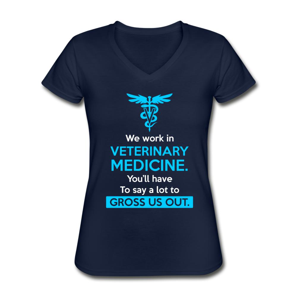 We work in veterinary medicine Women's V-Neck T-Shirt-Women's V-Neck T-Shirt | Fruit of the Loom L39VR-I love Veterinary