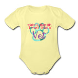 When I grow up, I want to be a Vet Organic Short Sleeve Baby Bodysuit-Organic Short Sleeve Baby Bodysuit | Spreadshirt 401-I love Veterinary