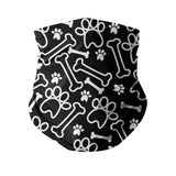 White paws and bones on black pattern Sublimation Neck Gaiter-Sublimation Neck Gaiter-I love Veterinary