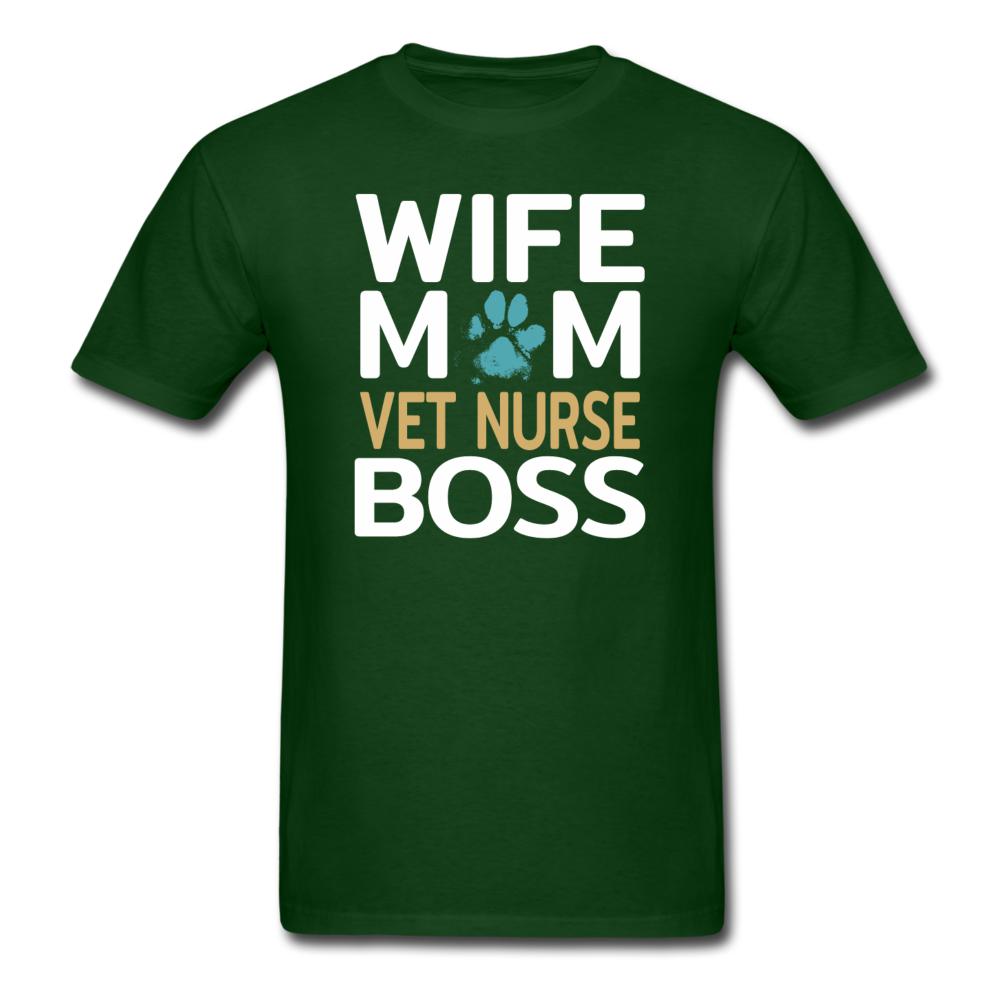 Wife Mom Vet Nurse BOSS Unisex T-shirt-Unisex Classic T-Shirt | Fruit of the Loom 3930-I love Veterinary