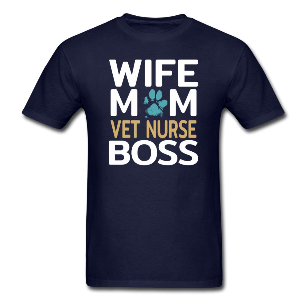Wife Mom Vet Nurse BOSS Unisex T-shirt-Unisex Classic T-Shirt | Fruit of the Loom 3930-I love Veterinary