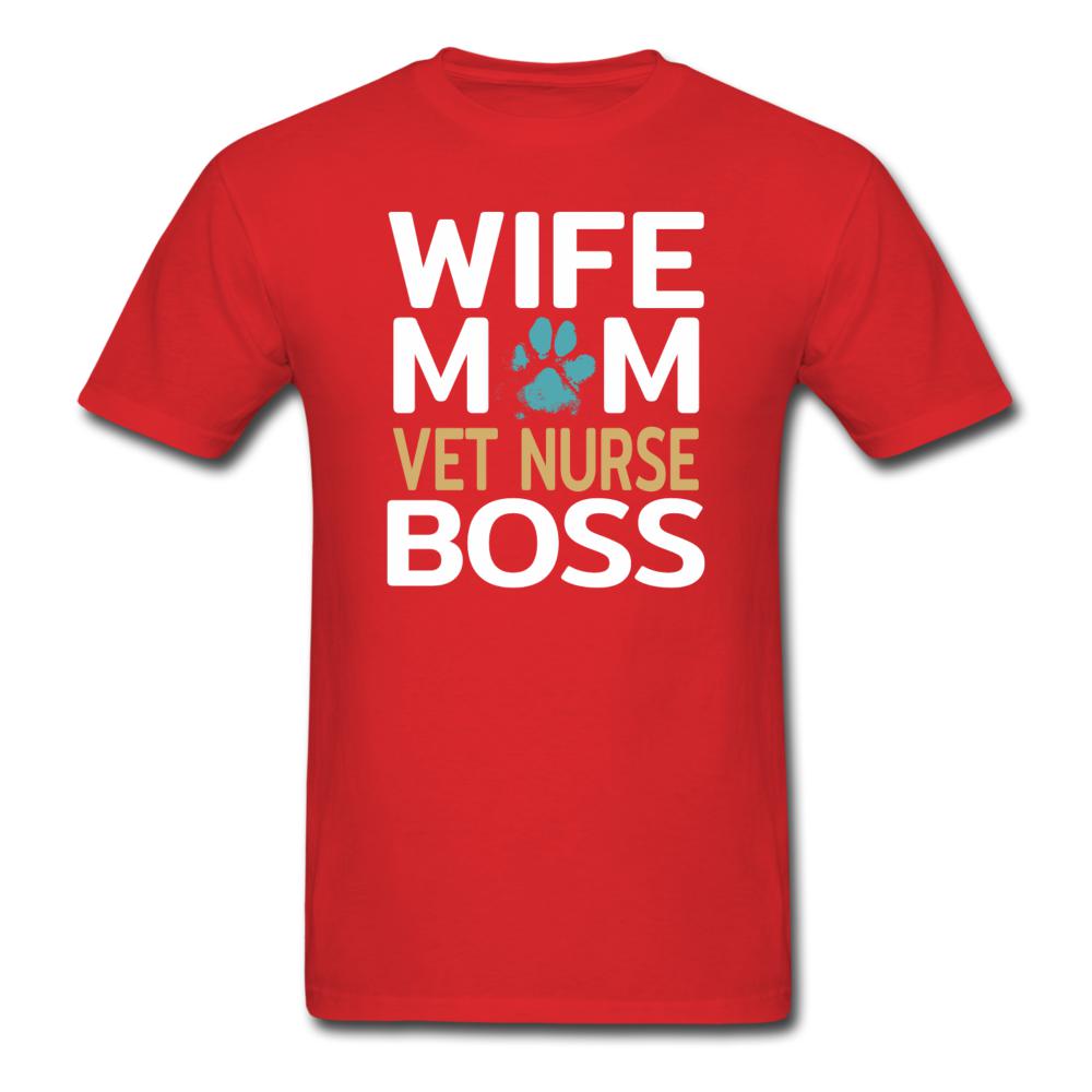 Wife Mom Vet Nurse BOSS Unisex T-shirt-Unisex Classic T-Shirt | Fruit of the Loom 3930-I love Veterinary