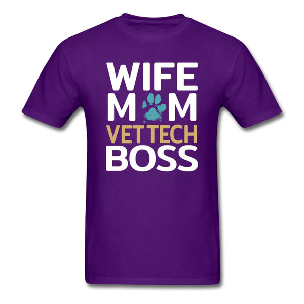 Wife Mom Vet Tech BOSS Unisex T-shirt-Unisex Classic T-Shirt | Fruit of the Loom 3930-I love Veterinary