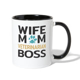 Wife Mom, Veterinarian, Boss Contrast Coffee Mug-Contrast Coffee Mug | BestSub B11TAA-I love Veterinary