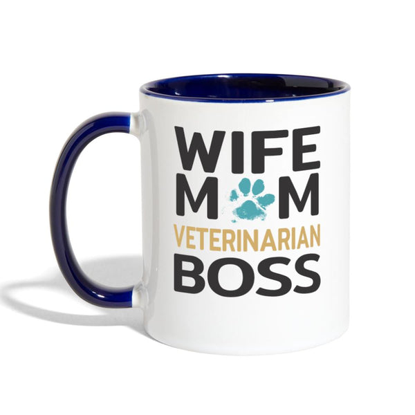 Wife Mom, Veterinarian, Boss Contrast Coffee Mug-Contrast Coffee Mug | BestSub B11TAA-I love Veterinary