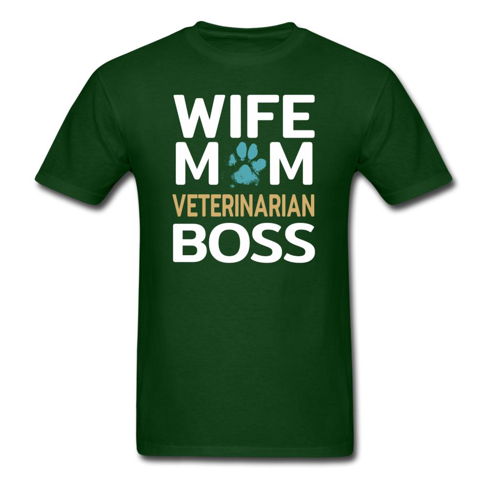 Wife Mom Veterinarian BOSS Unisex T-shirt-Unisex Classic T-Shirt | Fruit of the Loom 3930-I love Veterinary