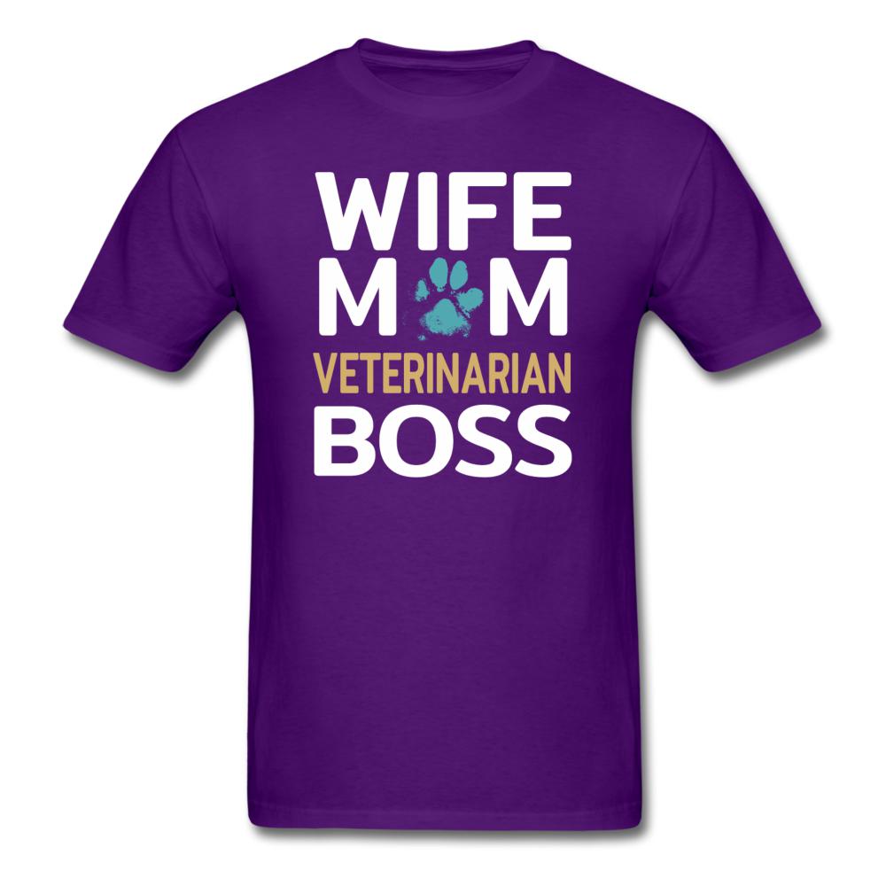 Wife Mom Veterinarian BOSS Unisex T-shirt-Unisex Classic T-Shirt | Fruit of the Loom 3930-I love Veterinary