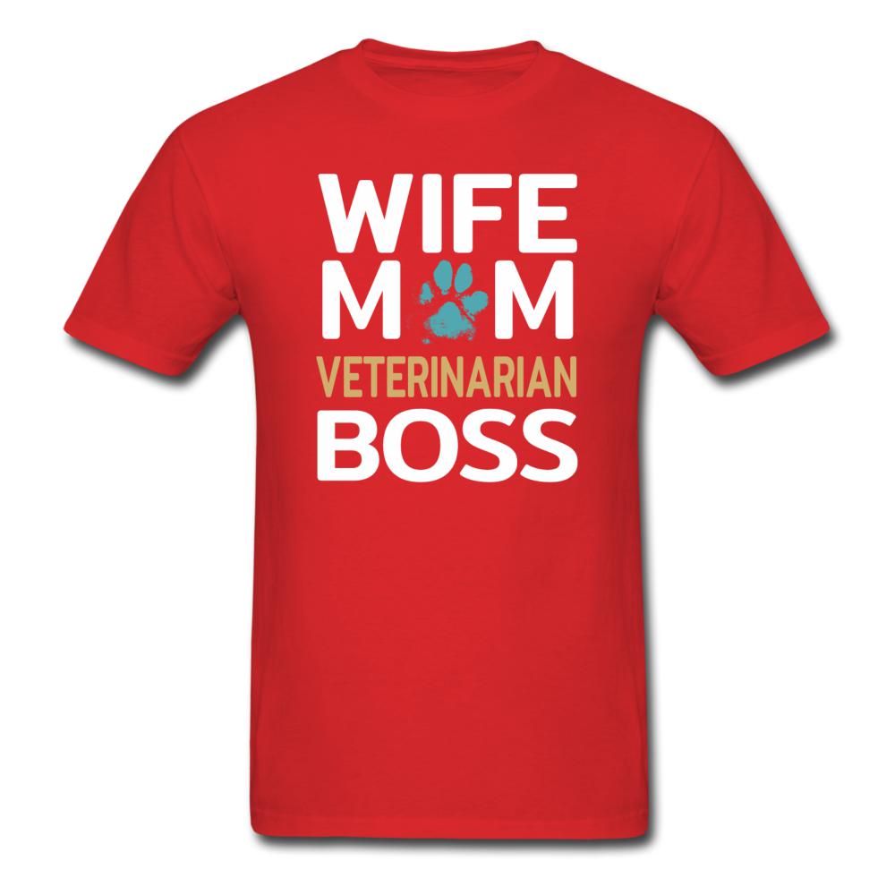 Wife Mom Veterinarian BOSS Unisex T-shirt-Unisex Classic T-Shirt | Fruit of the Loom 3930-I love Veterinary