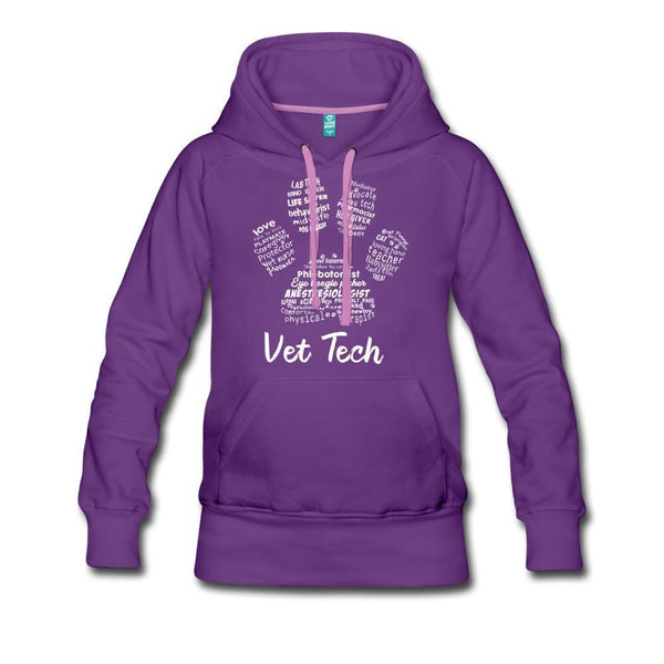 Vet Tech Paw Print Women’s Premium Hoodie-Women’s Premium Hoodie | Spreadshirt 444-I love Veterinary