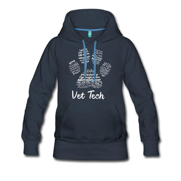 Vet Tech Paw Print Women’s Premium Hoodie-Women’s Premium Hoodie | Spreadshirt 444-I love Veterinary