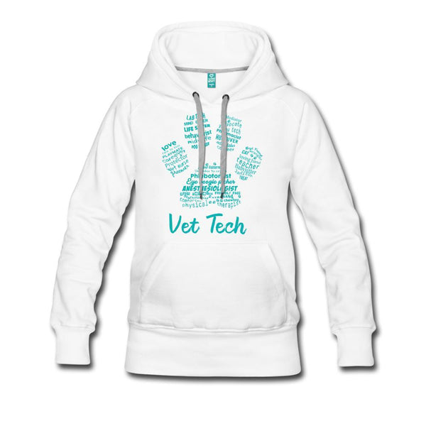 Vet Tech Pawprint Teal Women’s Premium Hoodie-Women’s Premium Hoodie | Spreadshirt 444-I love Veterinary